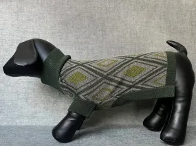 Paws Turtle Neck Argyle Pattern Knitted Sweater