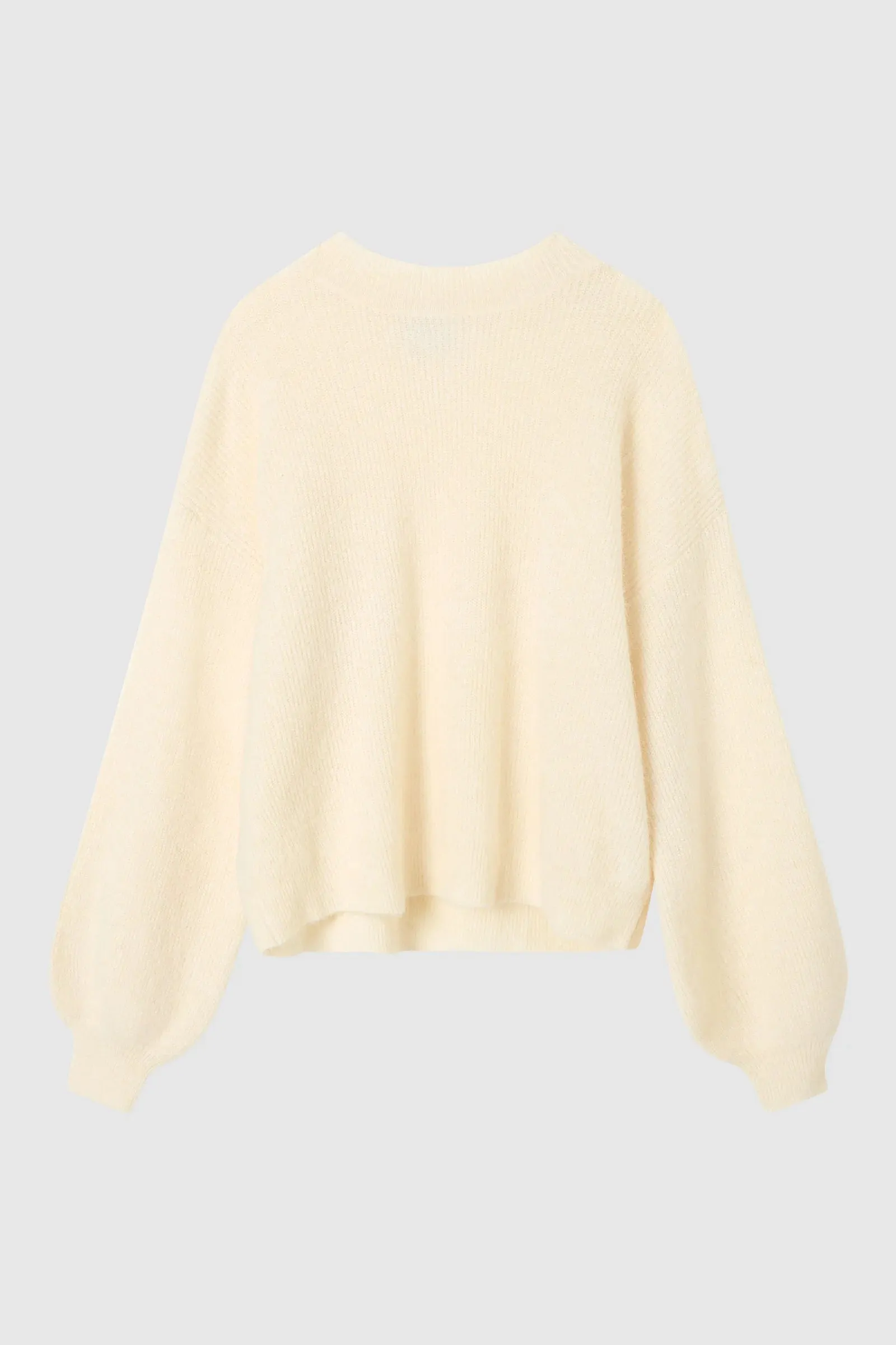 Phillips Alpaca Wool Balloon Sleeve Knit in Winter White
