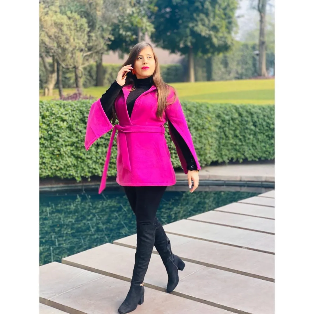 Pink Peplum Coat