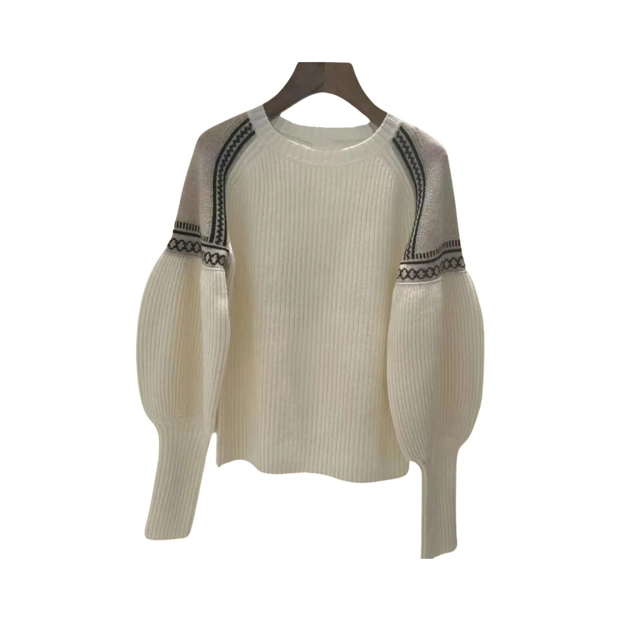 Pre Order:  Puff Sleeve Round Neck Cashmere Sweater