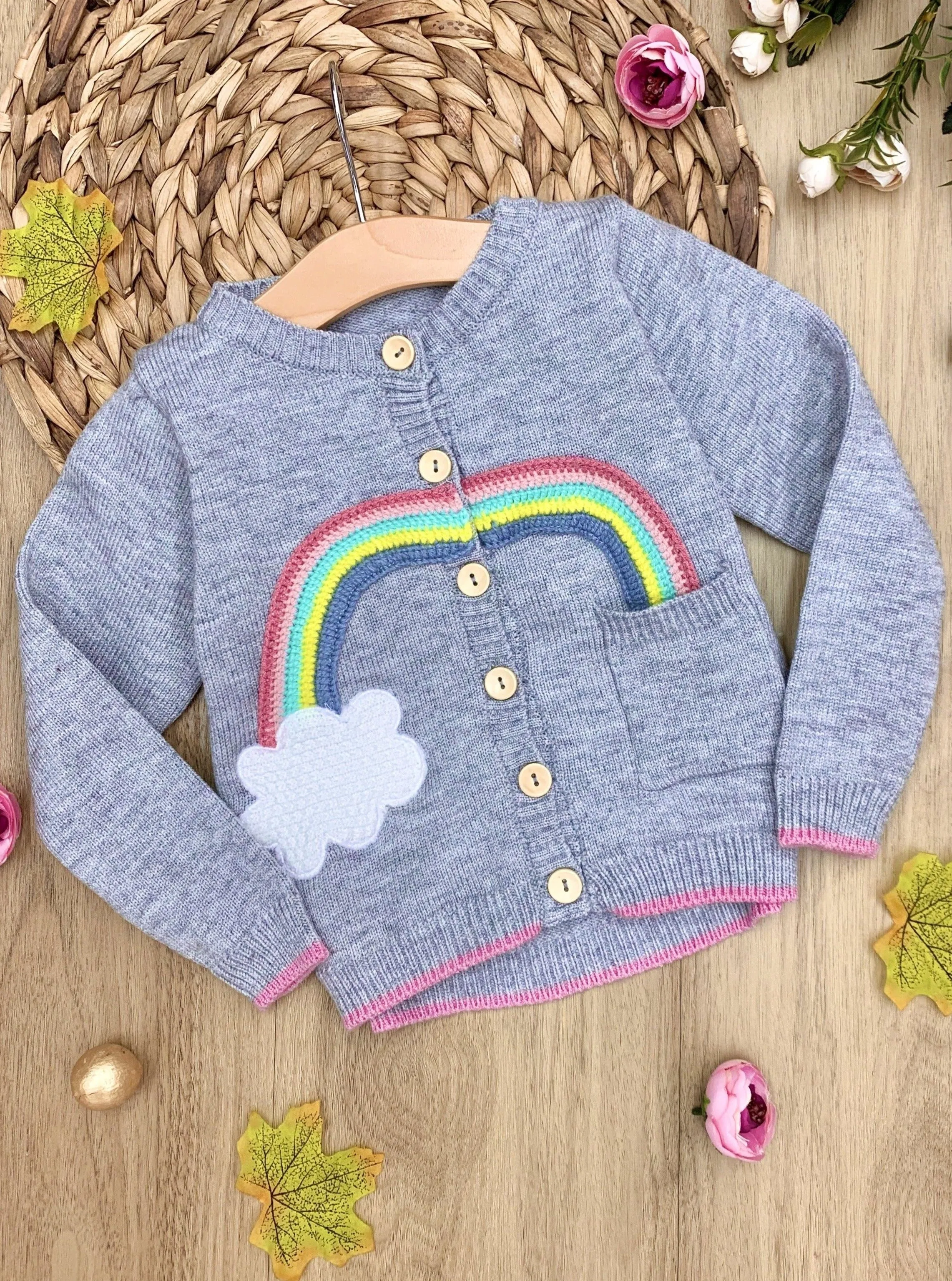 Rainbow Cloud Pocket Sweater Cardigan