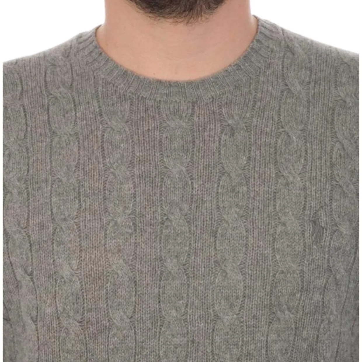 Ralph Lauren Grey Cashmere Cable Knit Jumper