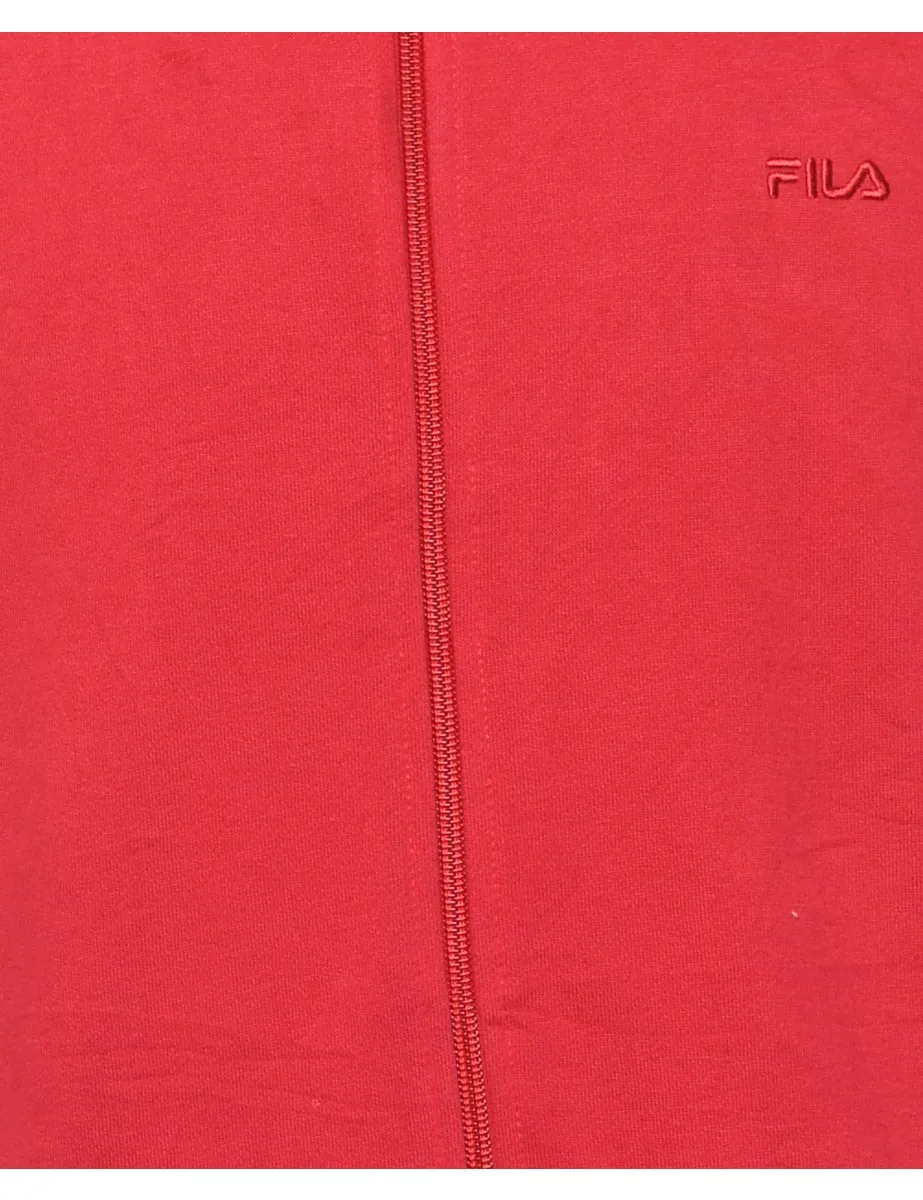 Red Sleeveless Fila Track Top - XL
