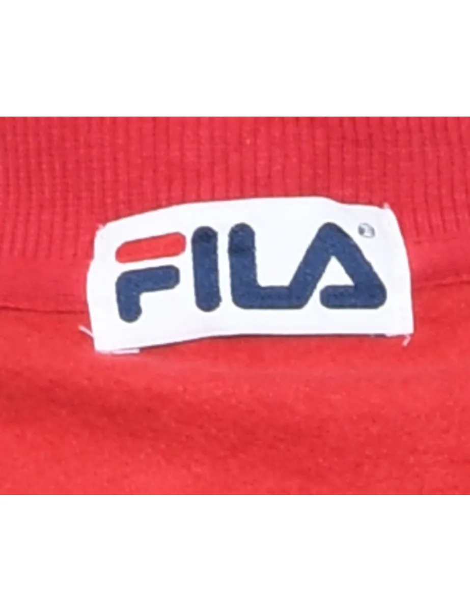 Red Sleeveless Fila Track Top - XL
