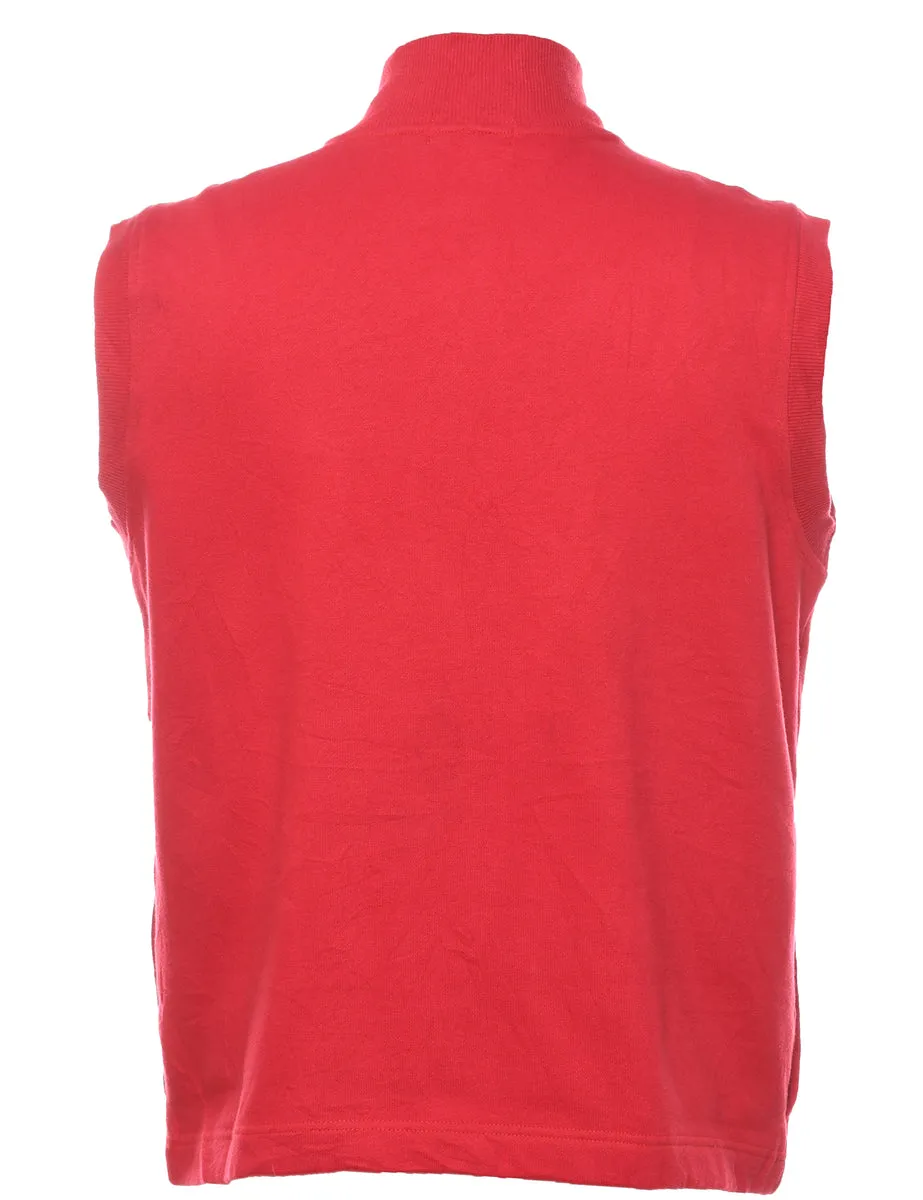 Red Sleeveless Fila Track Top - XL