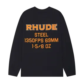 Rhude Steel Long Sleeve T- Shirt 'Vintage Black'