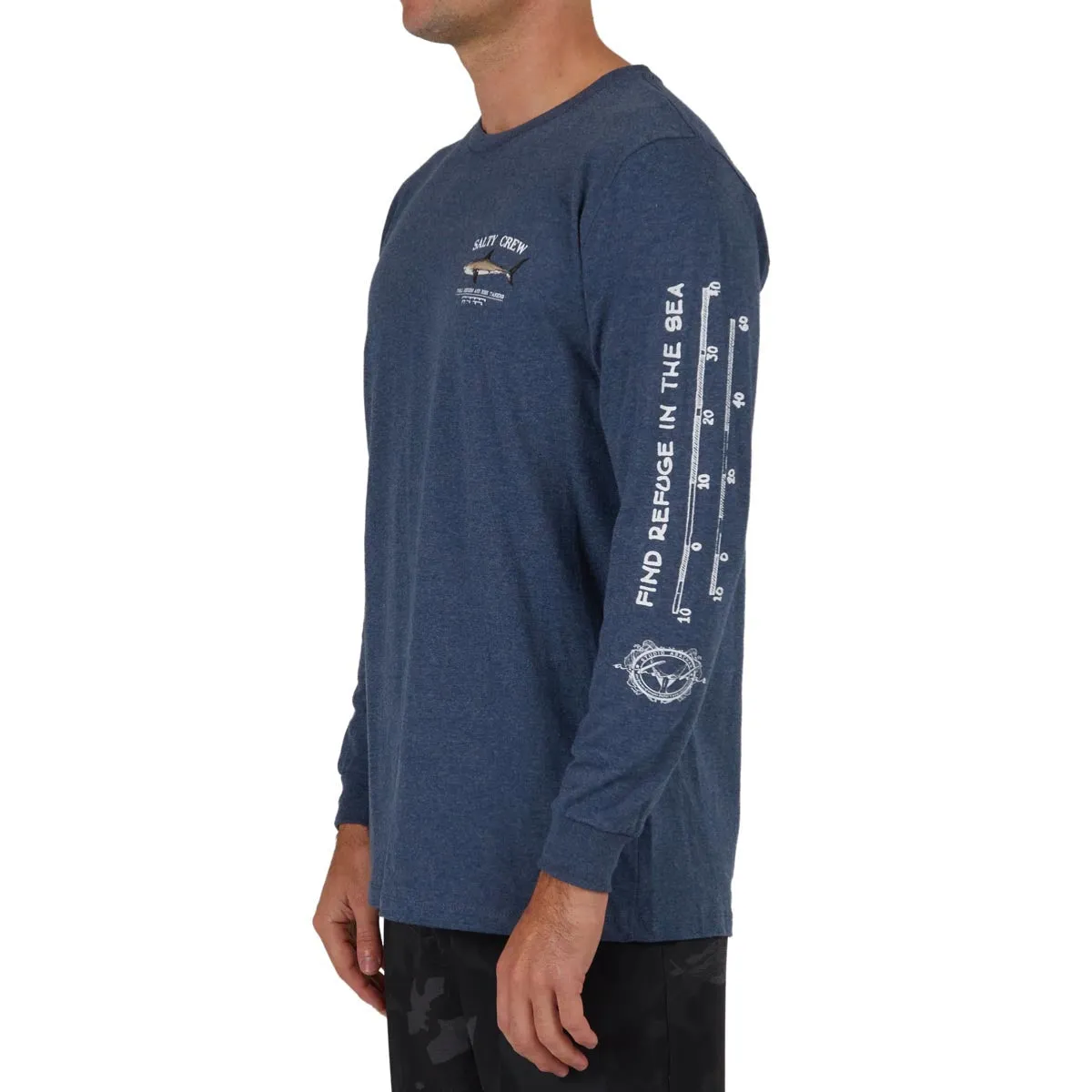 Salty Crew Bruce Classic Long Sleeve T-Shirt - Navy Heather
