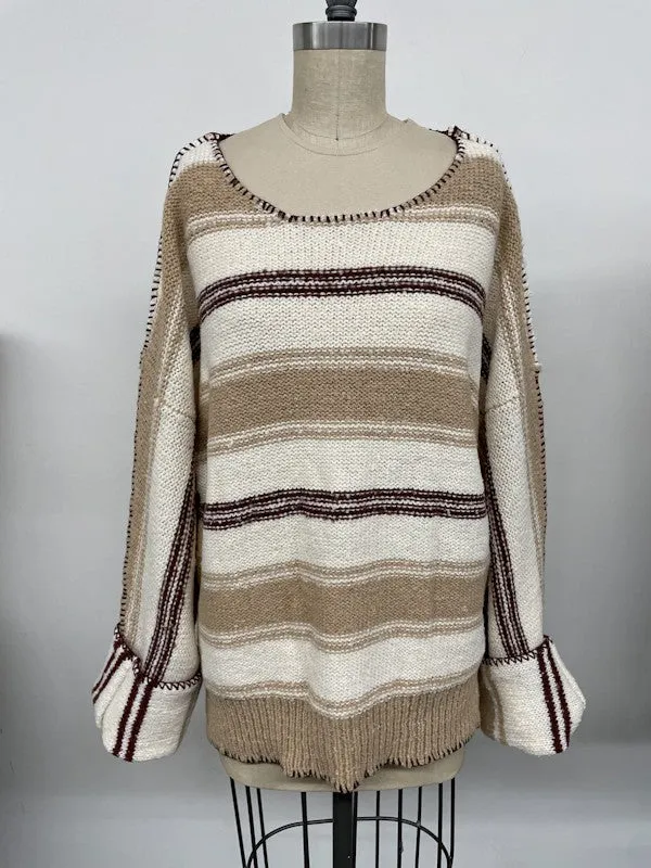 Shania Stitched Stripe Sweater