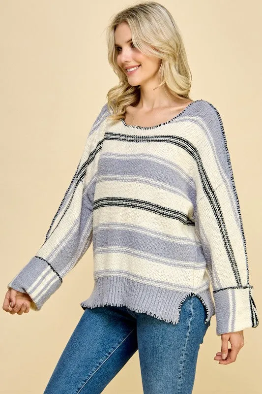 Shania Stitched Stripe Sweater