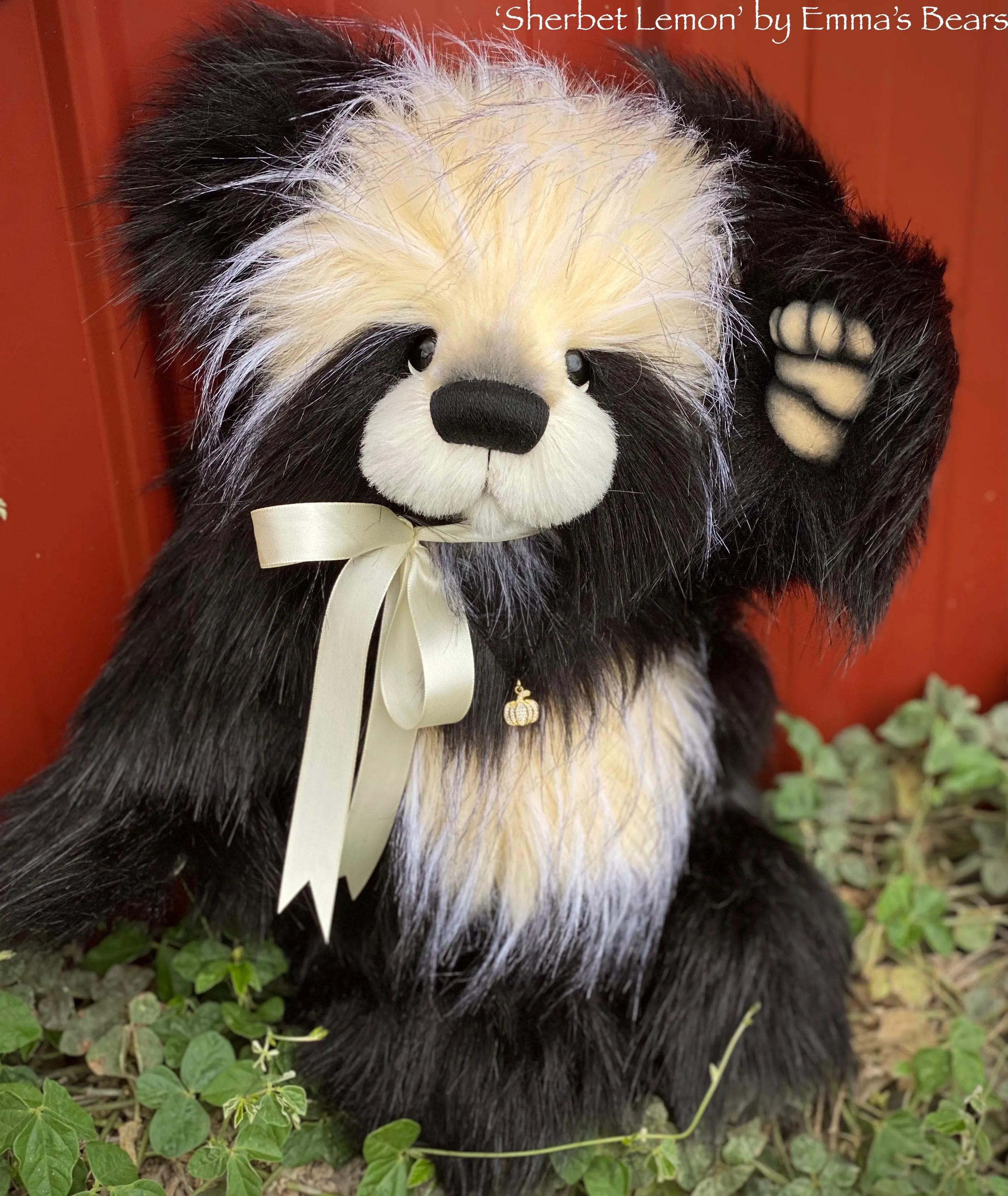 Sherbet lemon - 16" faux fur and alpaca Artist Bear by Emma's Bears - OOAK
