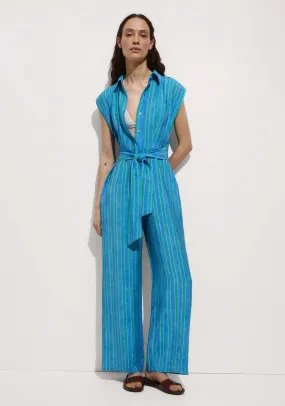 Shirt jumpsuit with bow