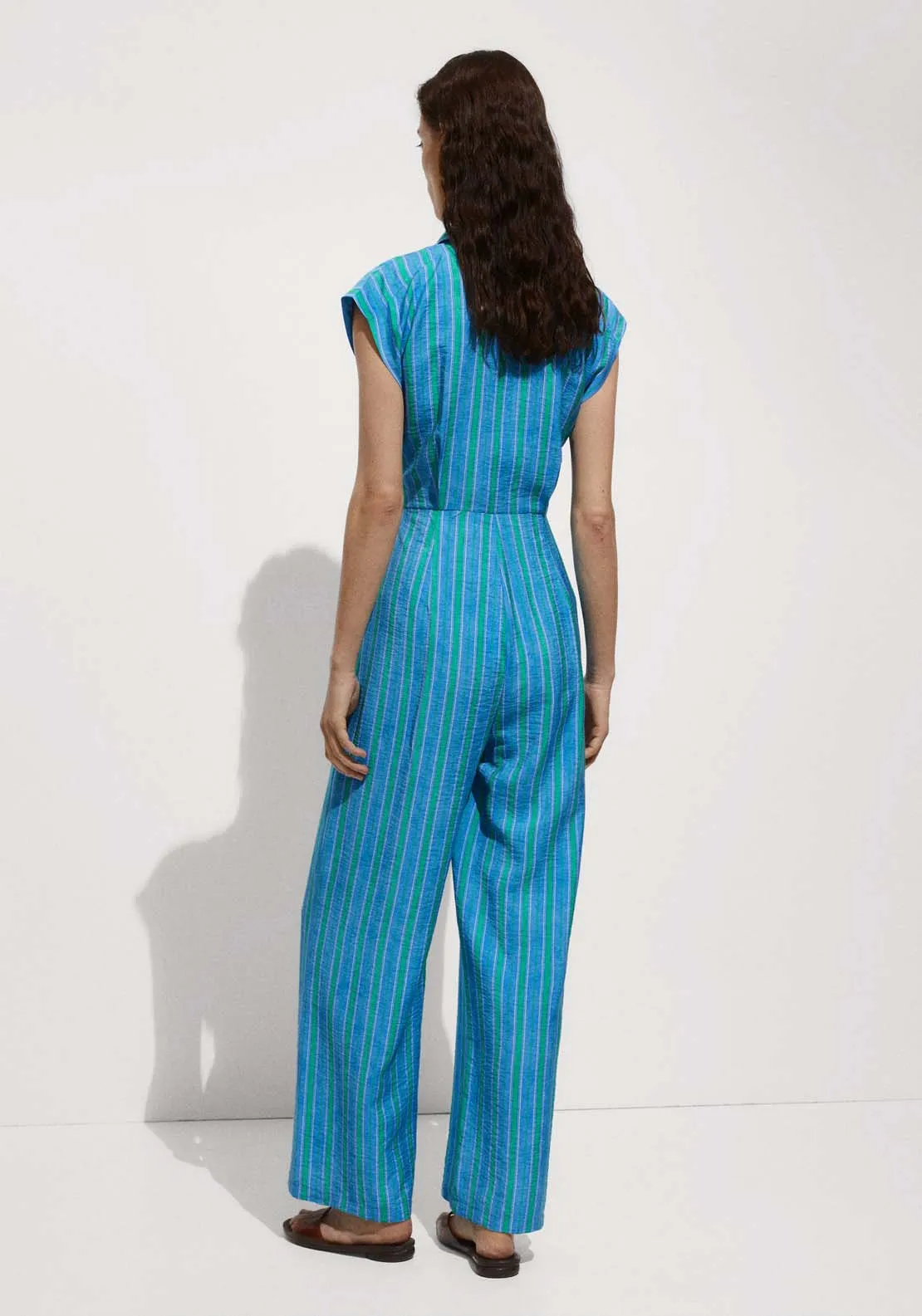 Shirt jumpsuit with bow