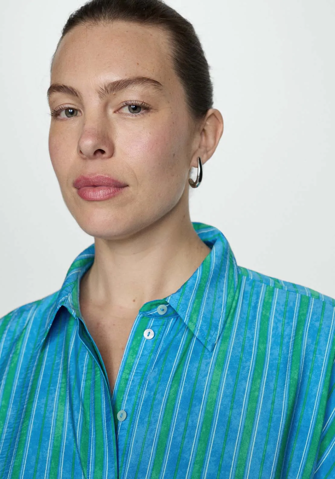 Shirt jumpsuit with bow