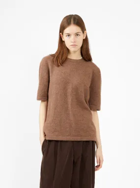 Short Sleeve Sweater Spice Brown