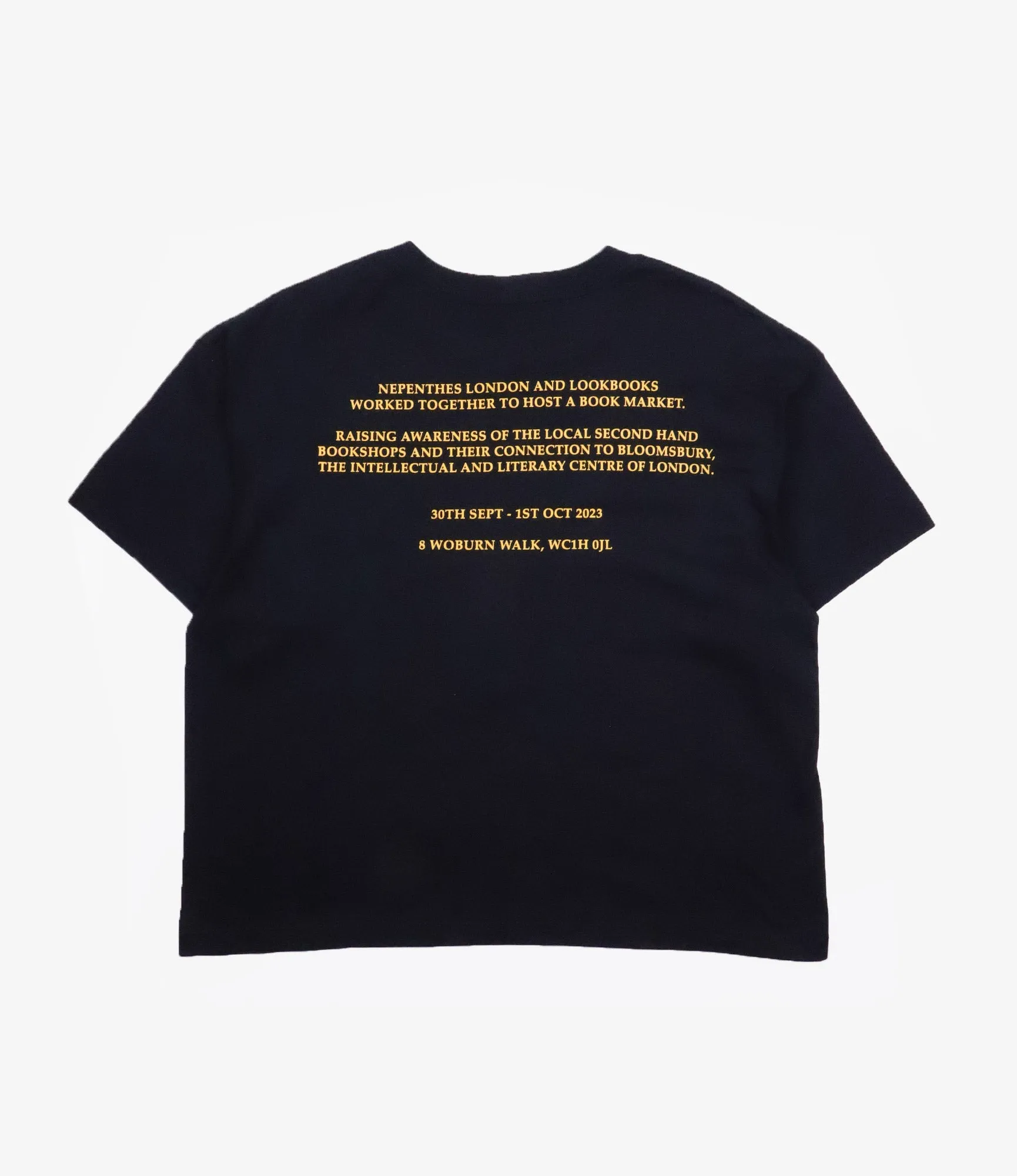Short Sleeve T-Shirt – Black 'Book Market' Print