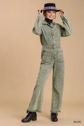 Side pockets wide leg jumpsuit