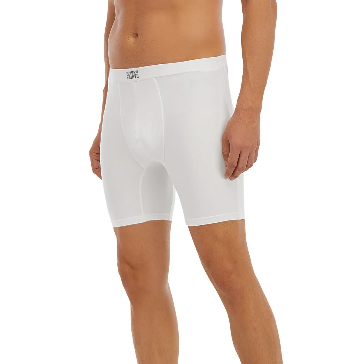Sixty Eight 93 Logo Black White Men's Long Boxer Briefs