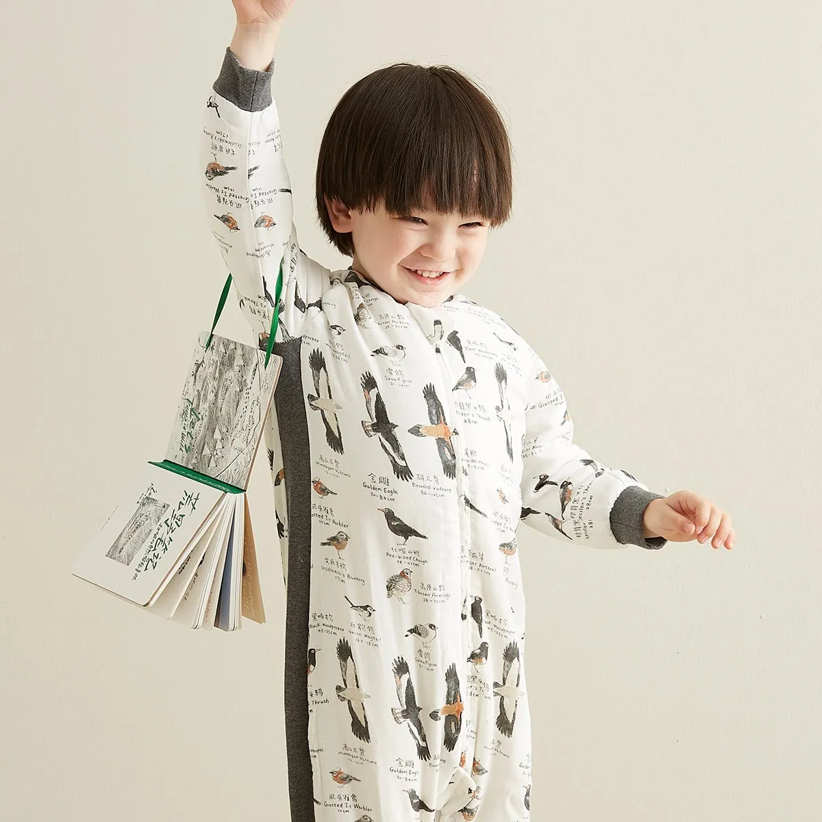 Sky Traveller Chinese Learner Long Sleeve Luxury Alpaca Kids Grey One Piece Pyjama