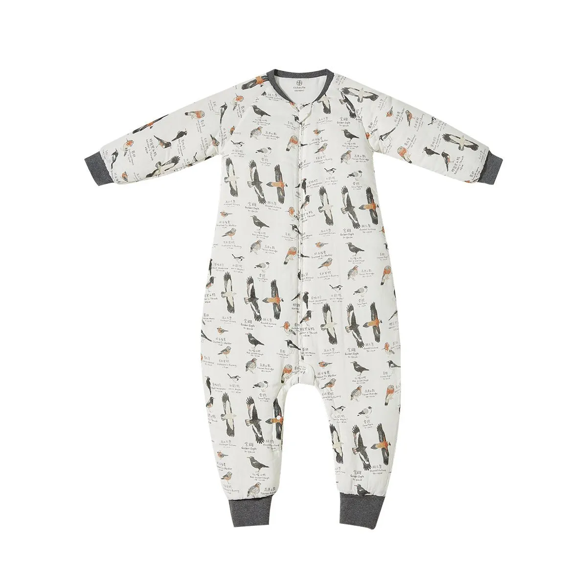 Sky Traveller Chinese Learner Long Sleeve Luxury Alpaca Kids Grey One Piece Pyjama