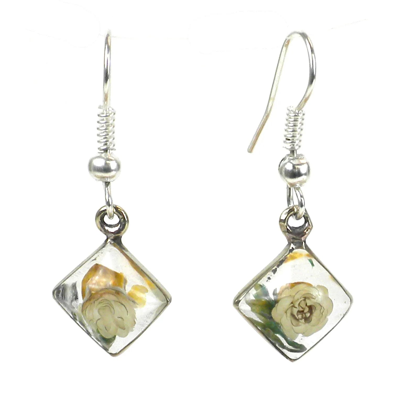 Small Nahua Flower Rhombus Earrings Artisana