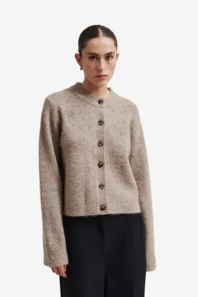Sparkling Knit Cardigan Roasted Cashew