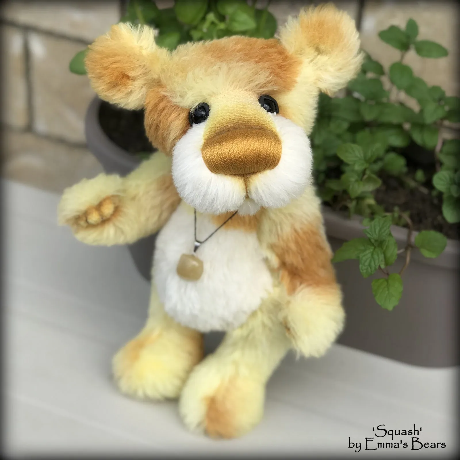 Squash - 11" Hand Dyed Alpaca Artist Bear by Emma's Bears - OOAK