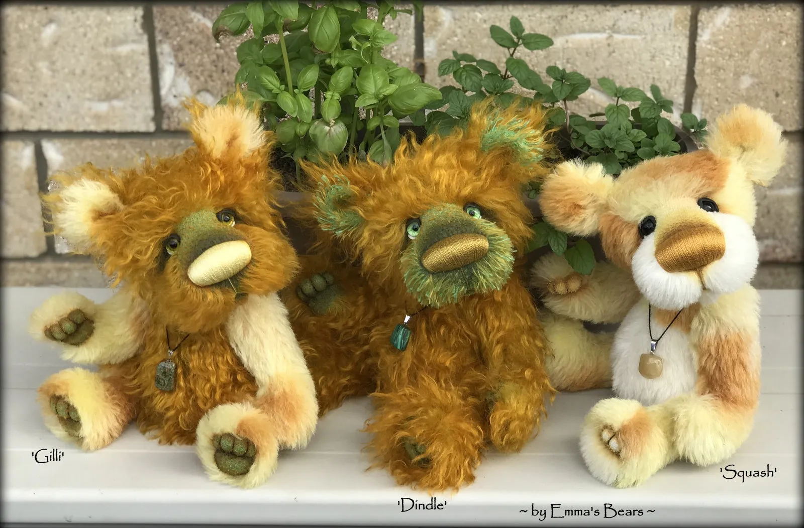 Squash - 11" Hand Dyed Alpaca Artist Bear by Emma's Bears - OOAK