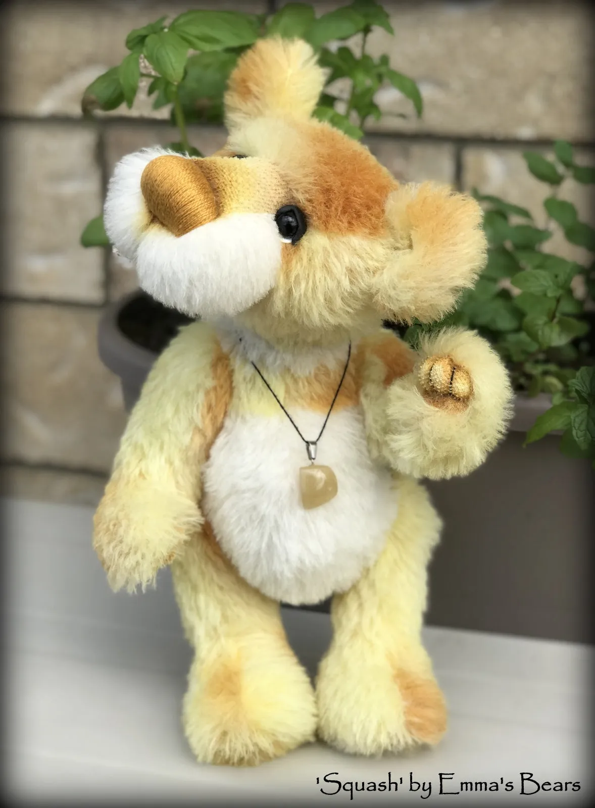 Squash - 11" Hand Dyed Alpaca Artist Bear by Emma's Bears - OOAK