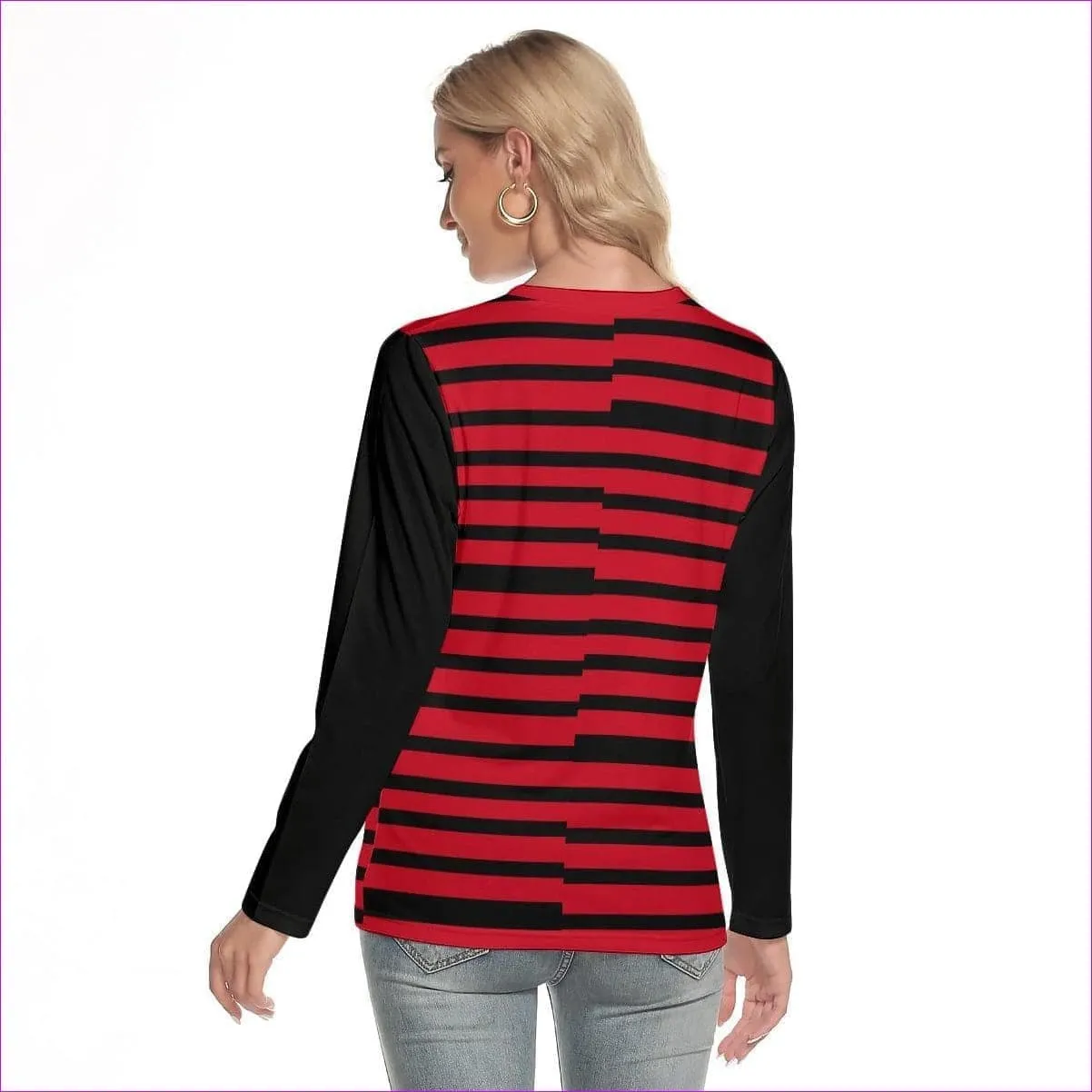 Striped Women's O-neck Long Sleeve T-shirt