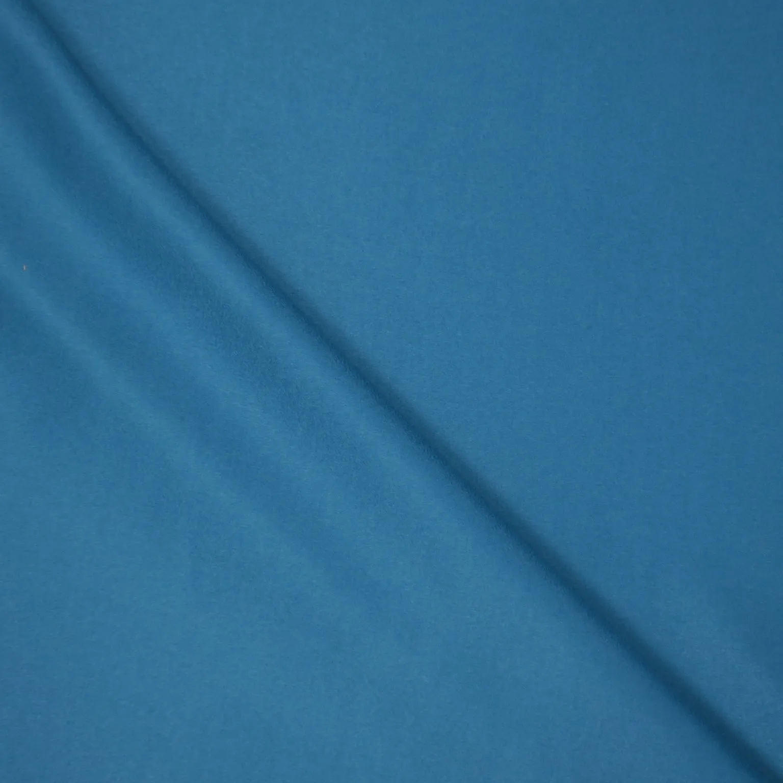 Teal Blue Solid Silk & Wool Blend Fabric