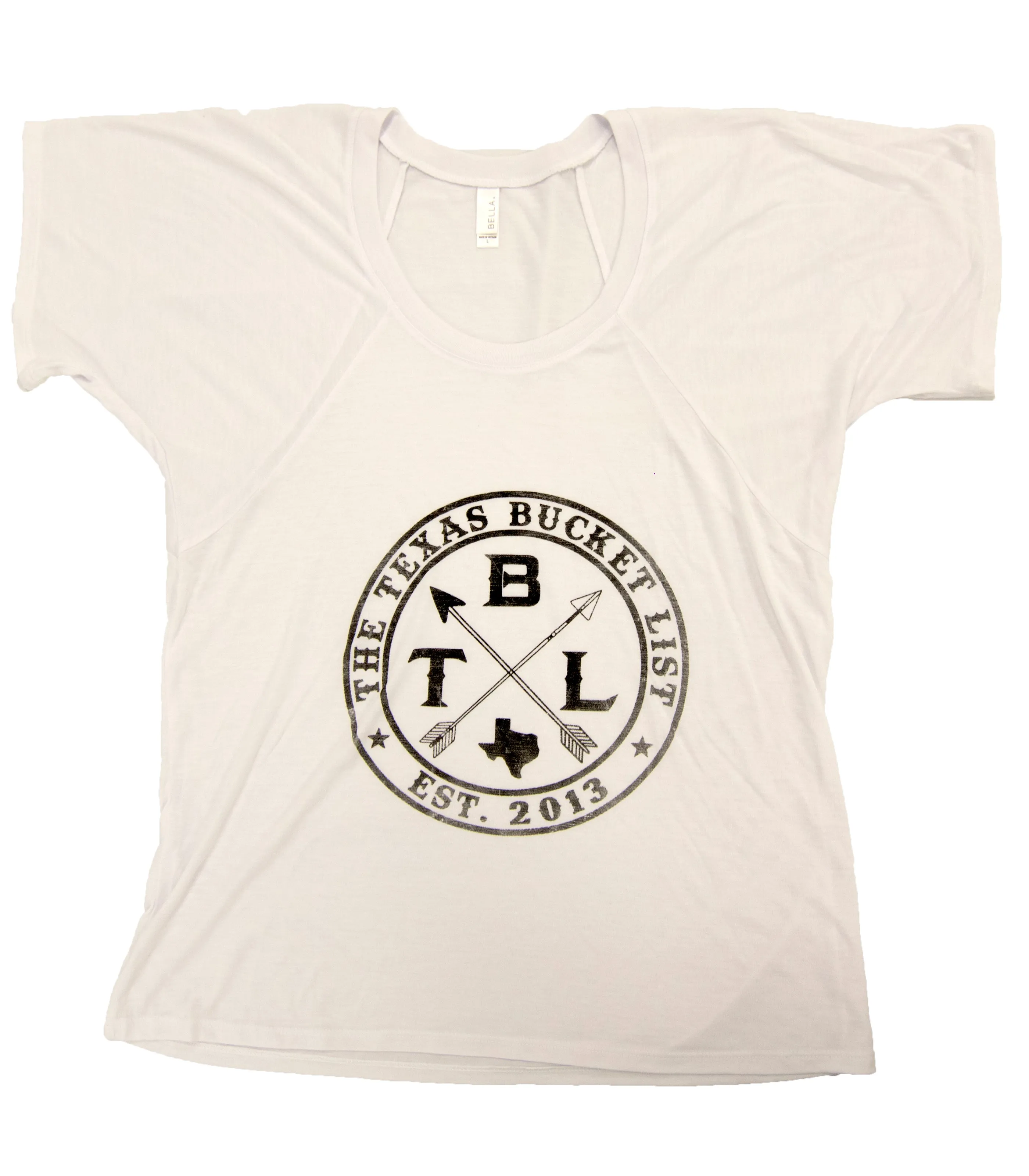 The Texas Bucket List Ladies Short Sleeved Shirt, White