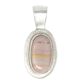 Tiger Stone Oval Alpaca Silver Pendant Artisana