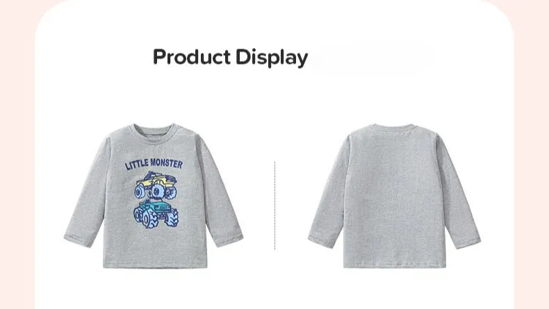 Toddler/Kid's Long Sleeve Cartoon Off-road Vehicle Print Design T-Shirt