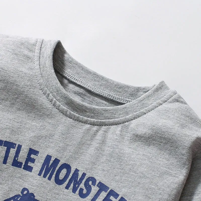 Toddler/Kid's Long Sleeve Cartoon Off-road Vehicle Print Design T-Shirt