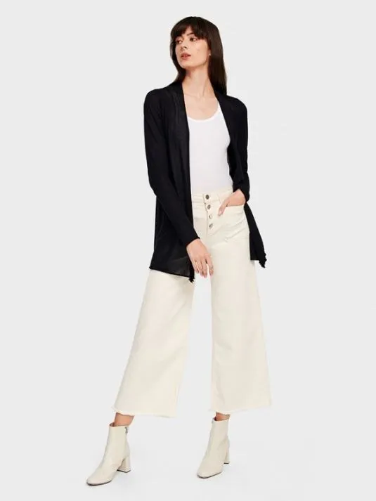 Trapeze Cotton Cardigan - Black
