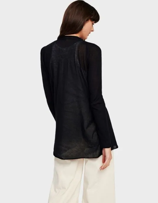 Trapeze Cotton Cardigan - Black