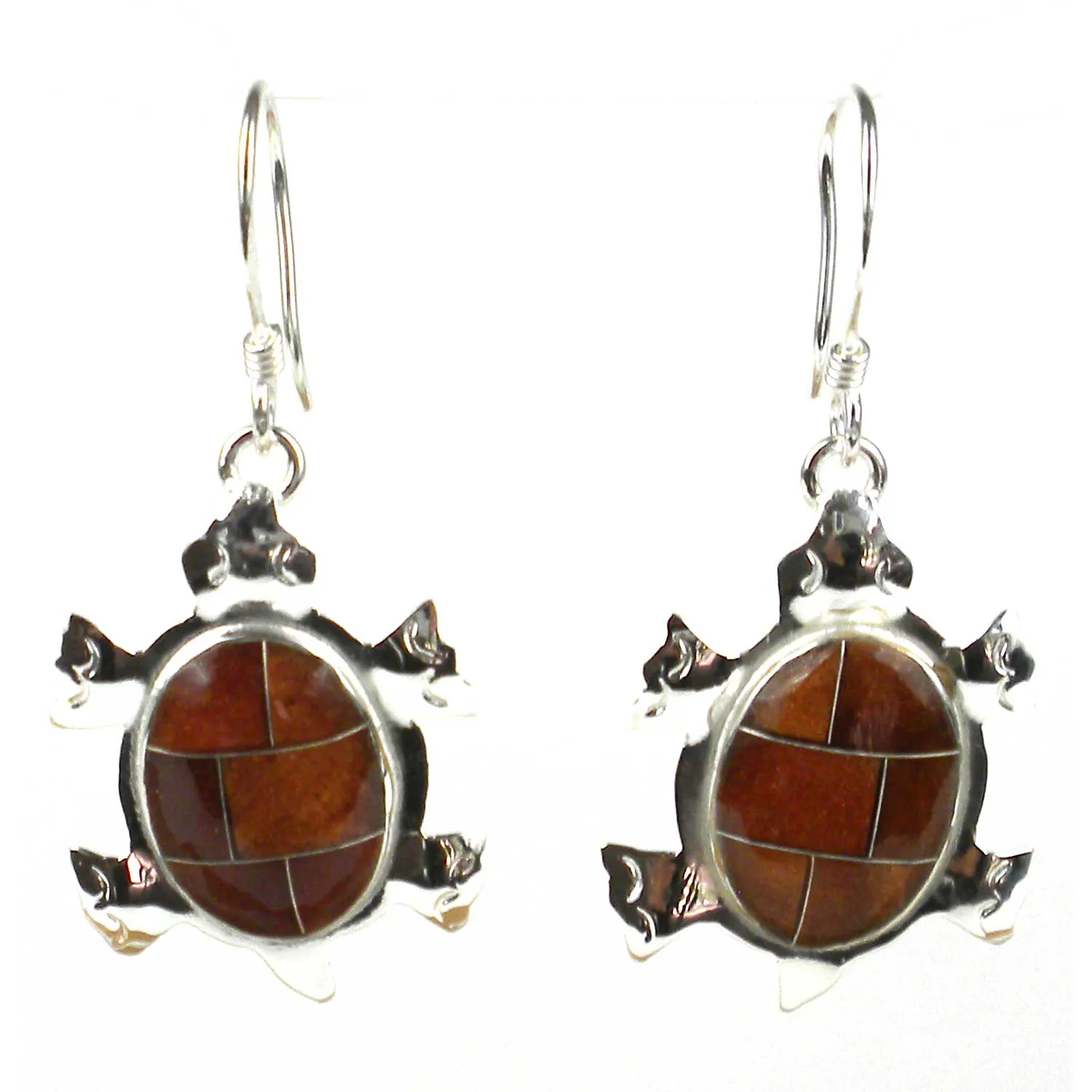 Turtle Earrings with Tiger Eye Design Artisana