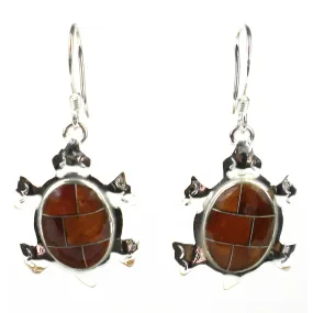 Turtle Earrings with Tiger Eye Design Artisana