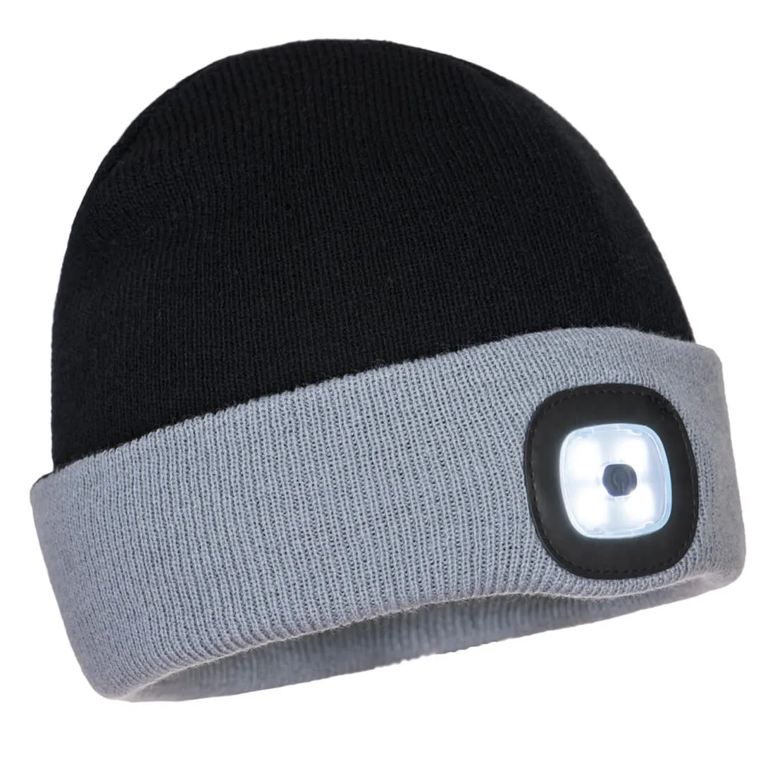 Two Tone LED Rechargeable Beanie Black/Grey