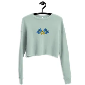 Ukrainian Folk Art Embroidered Cropped Sweatshirt
