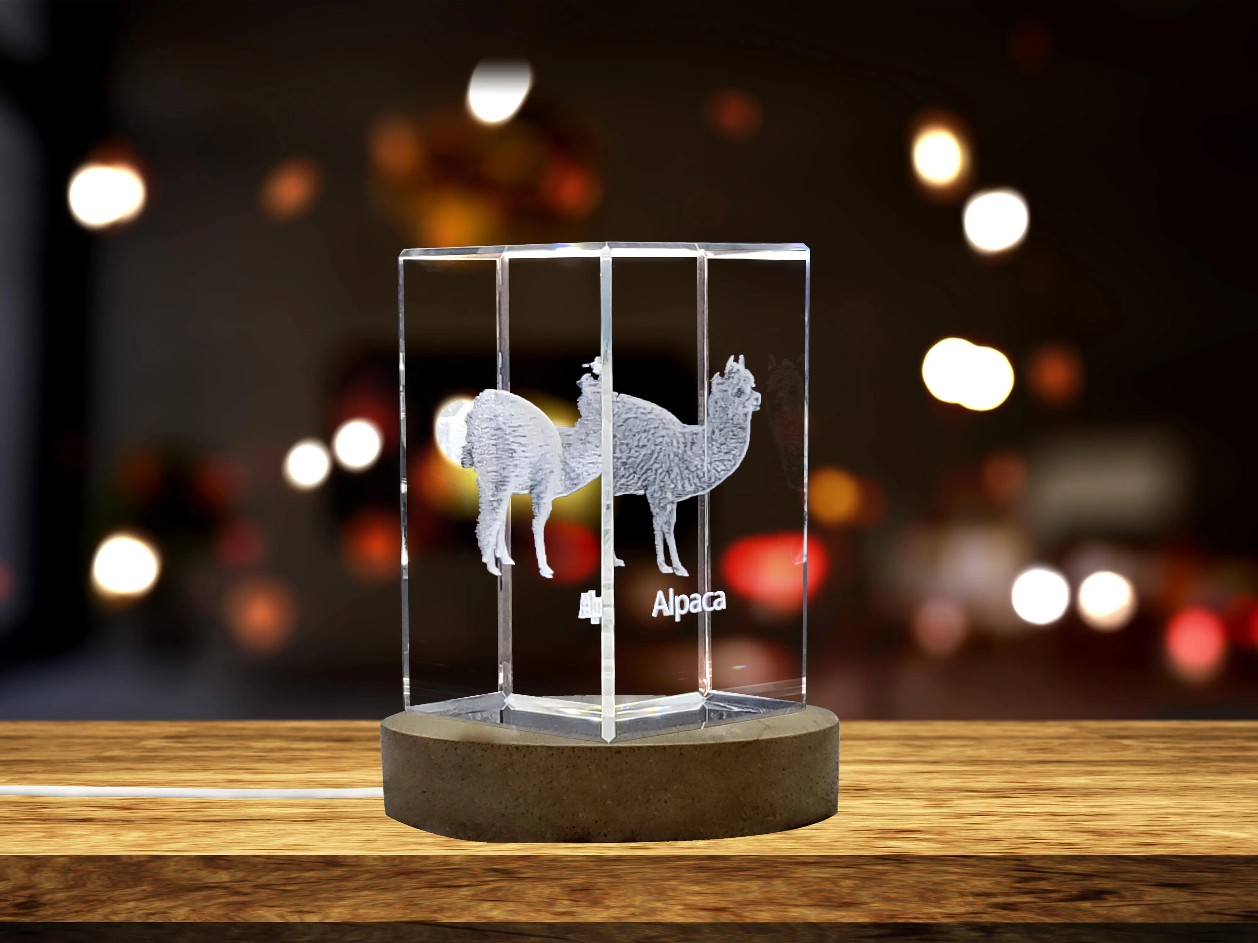 Unique 3D Engraved Crystal with Alpaca Design - Perfect Gift for Animal Lovers