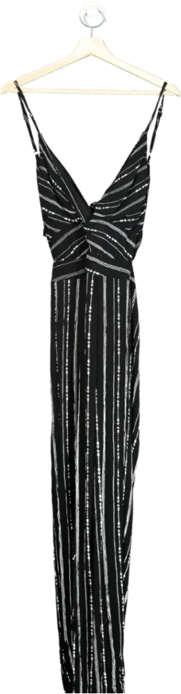 Va Va Voom Black Striped Jumpsuit UK S