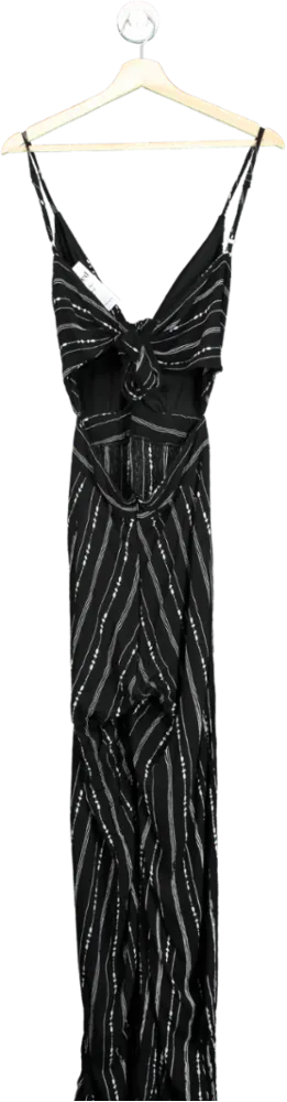 Va Va Voom Black Striped Jumpsuit UK S