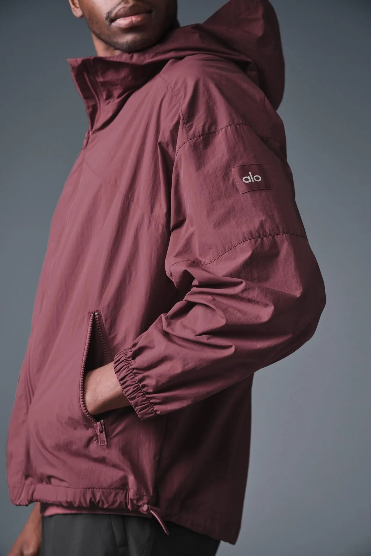 Vantage Nylon Ripstop Track Jacket - Burgundy Truffle