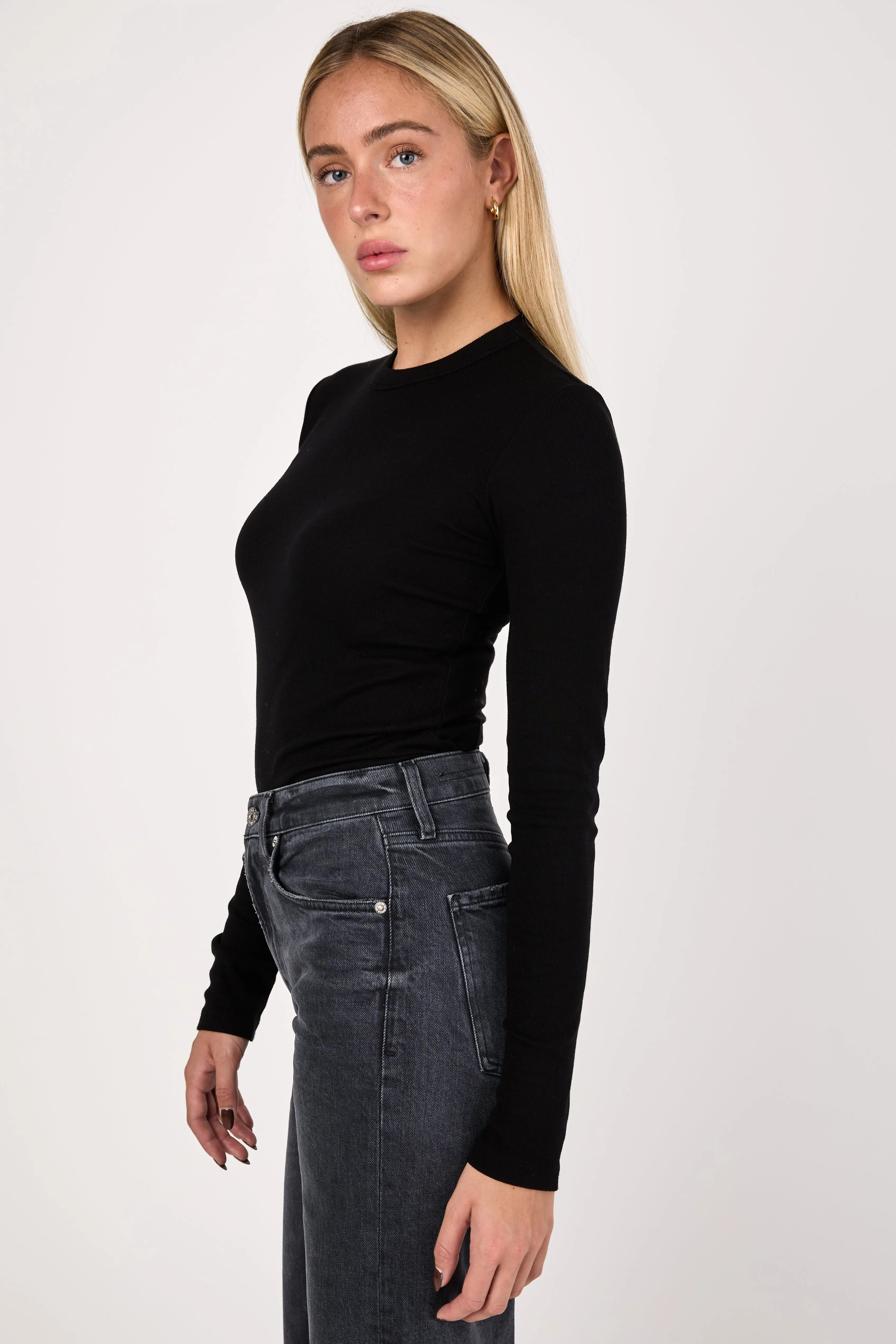 Verona Long Sleeve Shirt in Jet Black