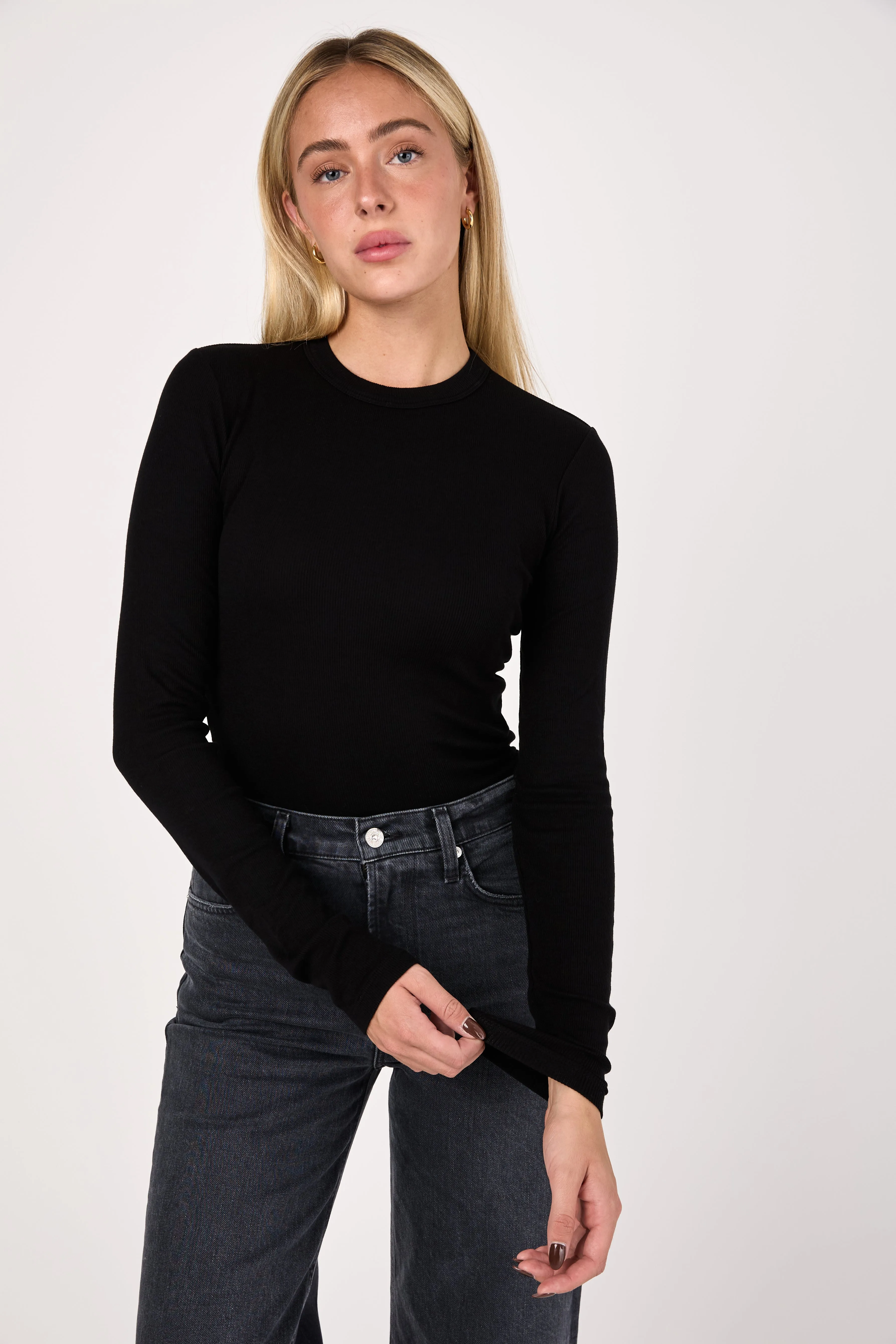 Verona Long Sleeve Shirt in Jet Black