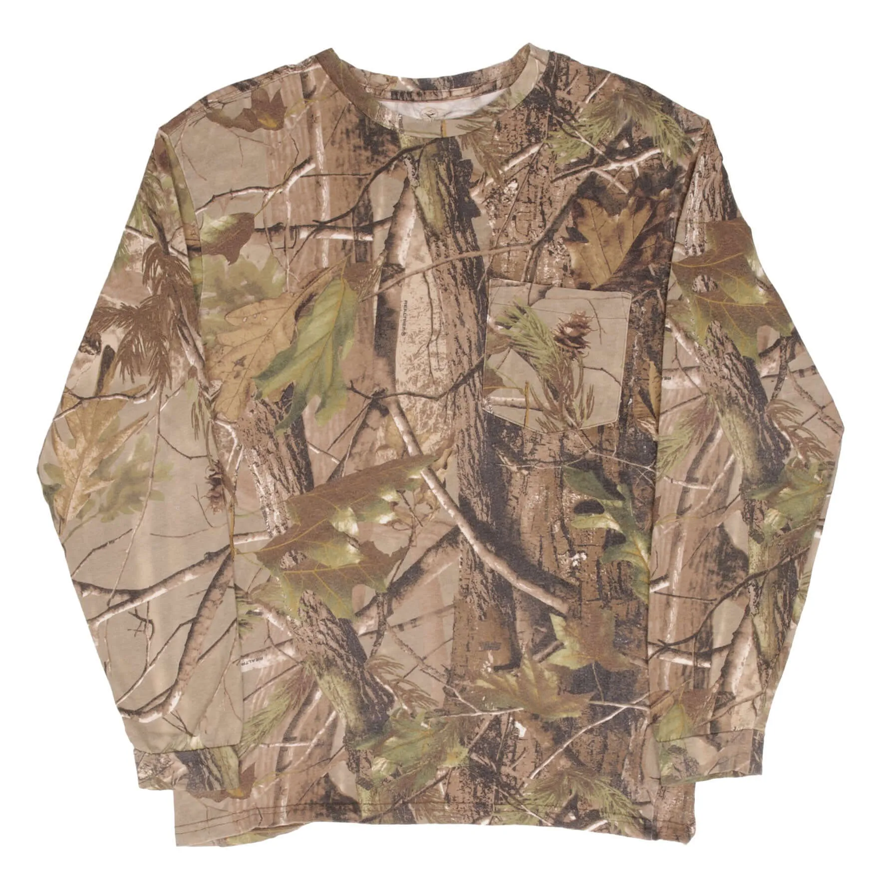 VINTAGE HUNTING REALTREE CAMO LONG SLEEVE POCKET TEE SHIRT SIZE SMALL