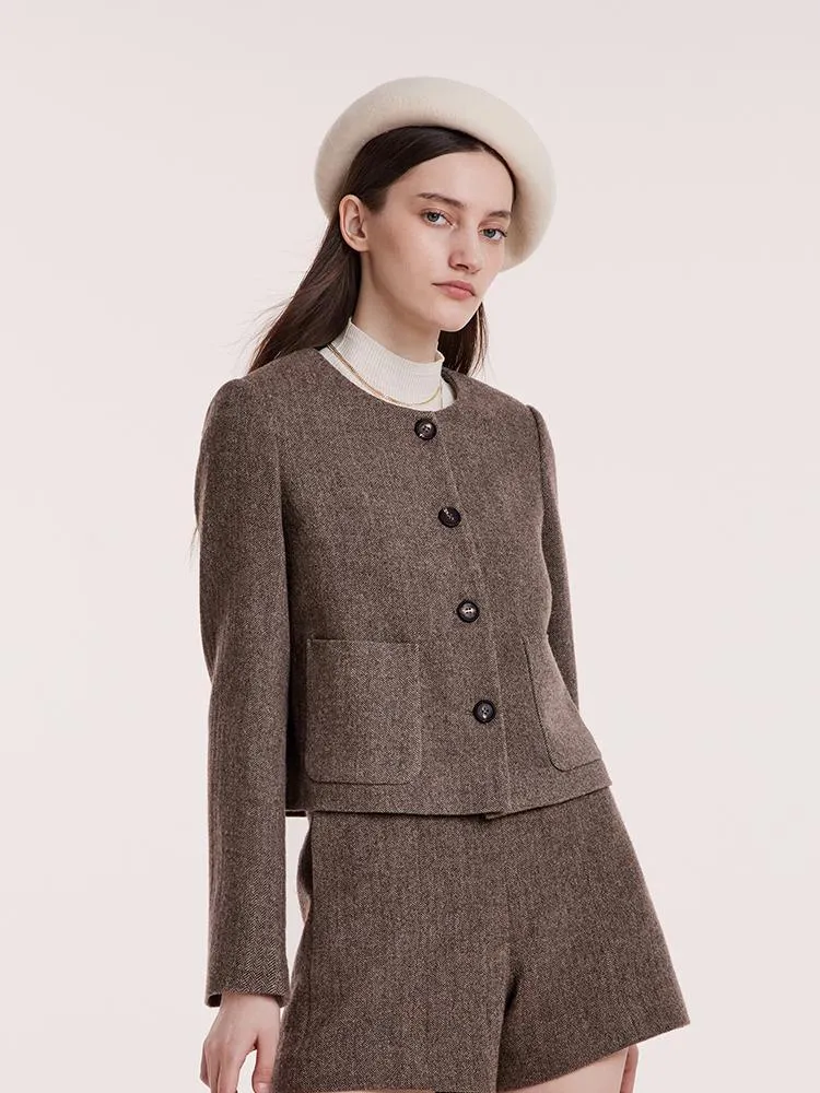 Washable Wool Short Coat