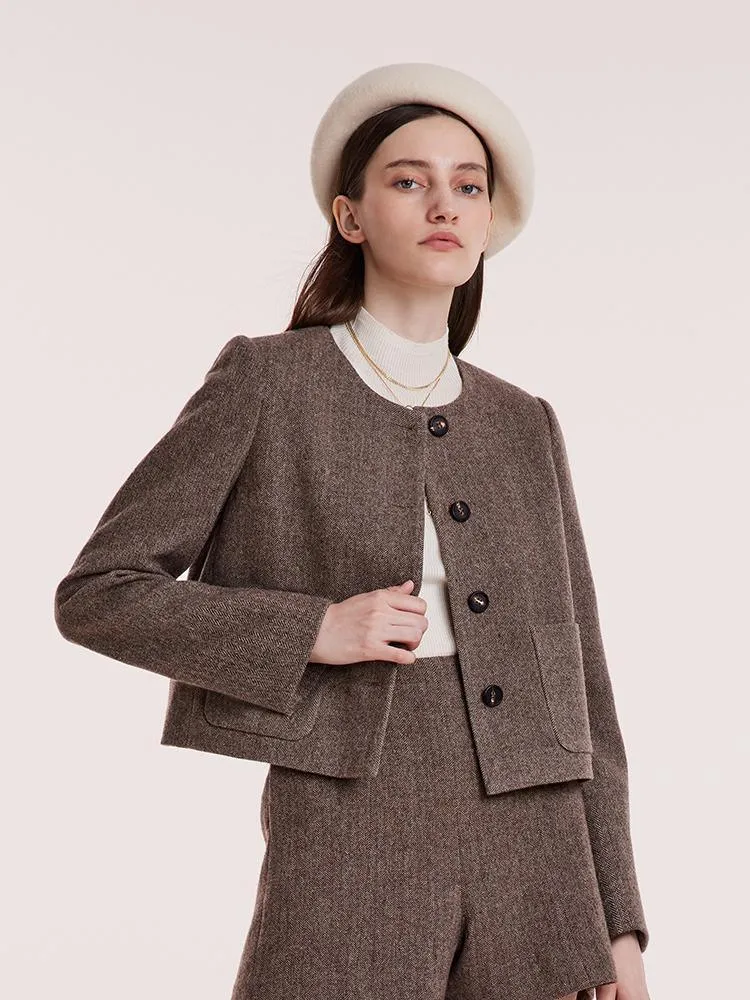 Washable Wool Short Coat