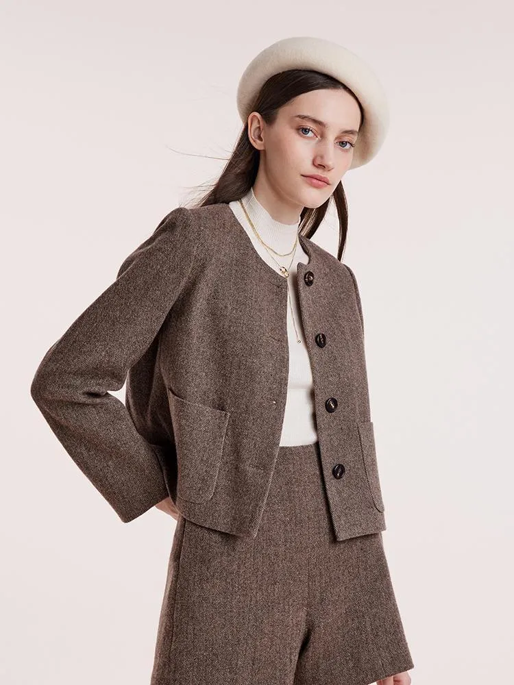 Washable Wool Short Coat